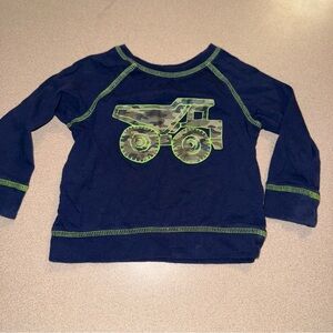 Cuddle Bear boys size 18 months long sleeve shirt blue green camouflage dump tru